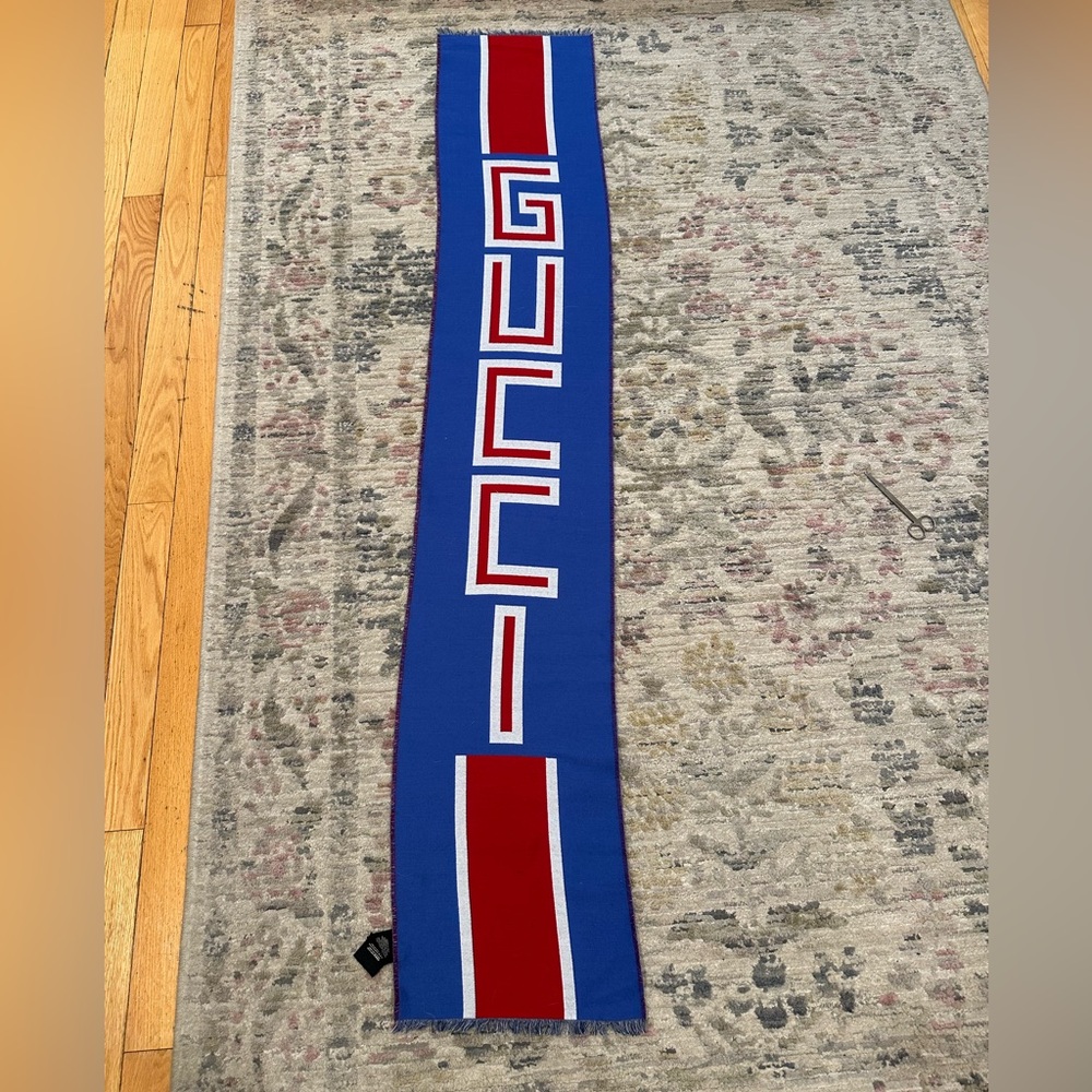 Blue Gucci scarf